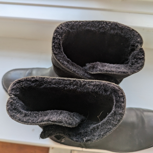 Fabianelli Italian Made Leather Side zip Shearling Lined Ankle Boots sz 38 7 1/2 - Picture 13 of 14